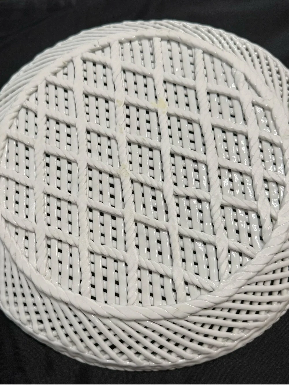 White Woven Porcelain Plates Set of 3 - Home Dining